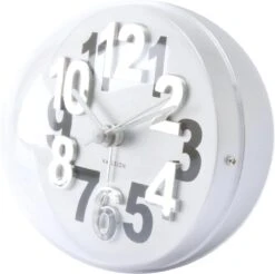 Karlsson Numbers In Relief Klok - Zilver