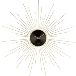 Karlsson Wandklok Extreme Peony - Staal - Goud