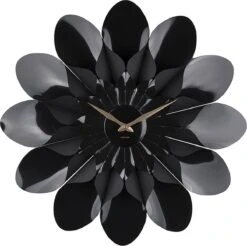 Karlsson Wandklok Flower - Plastic - Zwart - Ø60cm