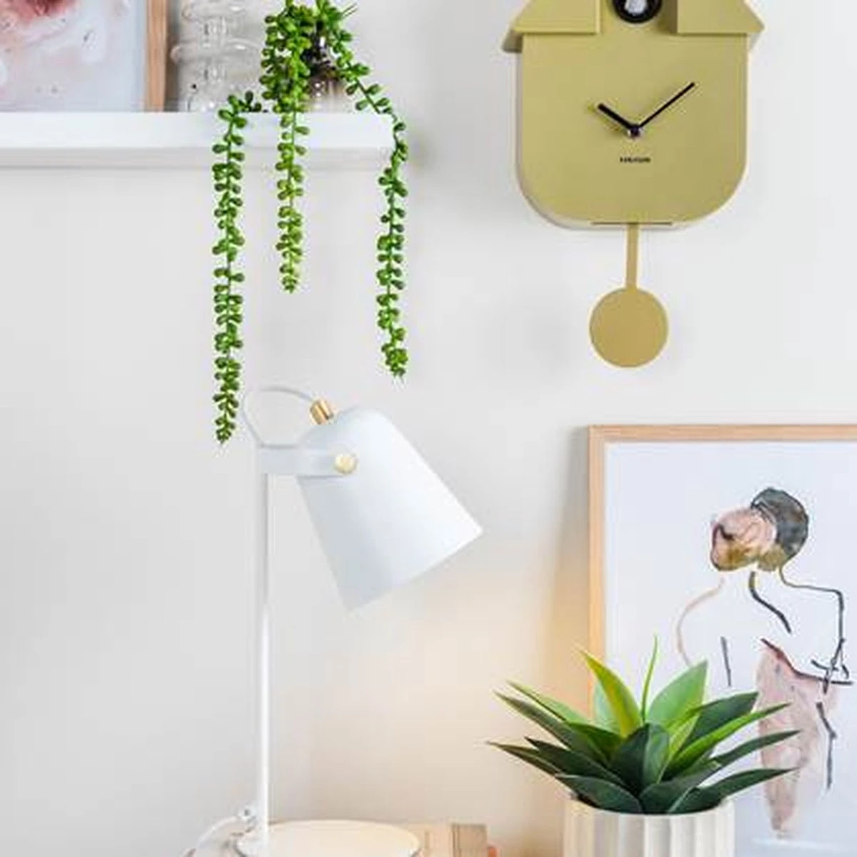 Karlsson Wandklok - Modern Cuckoo - Olijfgroen - Afbeelding 4