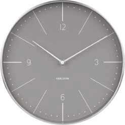 Karlsson Wandklok Normann Numbers - Warm Grijs, Geborsteld Case - Ø27,5cm