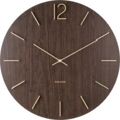 Karlsson Wandklok Meek - MDF Donkerbruin - Ø50cm