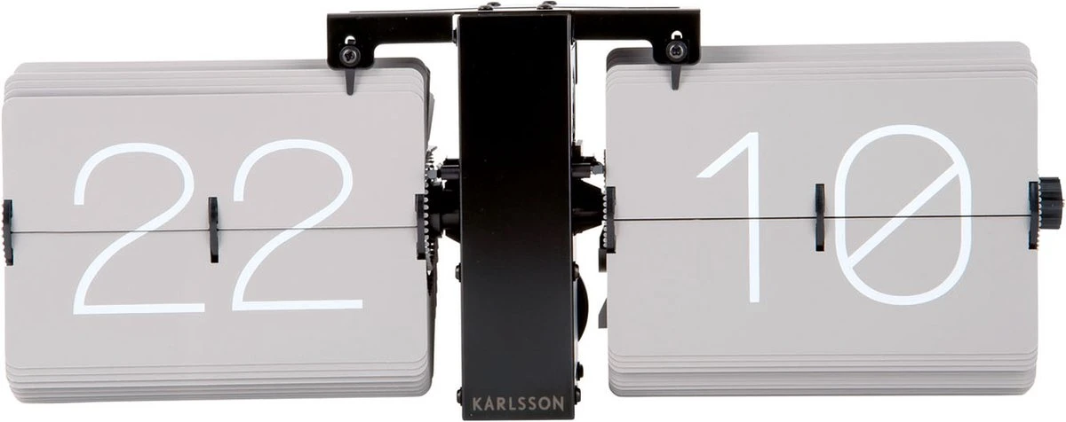 Karlsson Flipklok No Case - Warm Grijs - 36x14x8,5cm