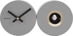Karlsson Wall Clock Duo Cuckoo Matt Mouse Grey