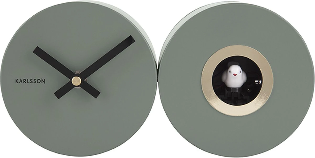 Karlsson Wall Clock Duo Cuckoo Matt Jungle Green - Afbeelding 5