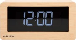 Karlsson Table Clock Boxed LED Light Wood Veneer