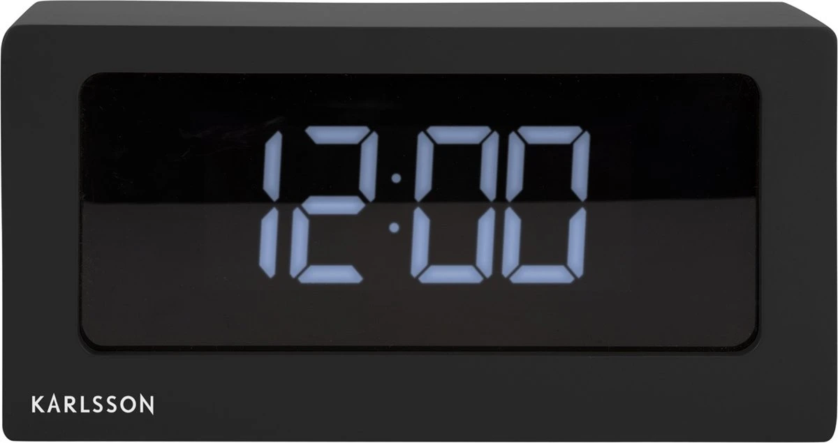 Karlsson Table Clock Boxed LED Black