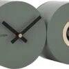 Karlsson Wall Clock Duo Cuckoo Matt Jungle Green