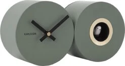 Karlsson Wall Clock Duo Cuckoo Matt Jungle Green
