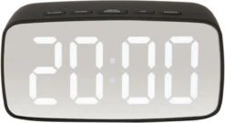 Karlsson Wekker Silver Mirror LED Oval-Zwart