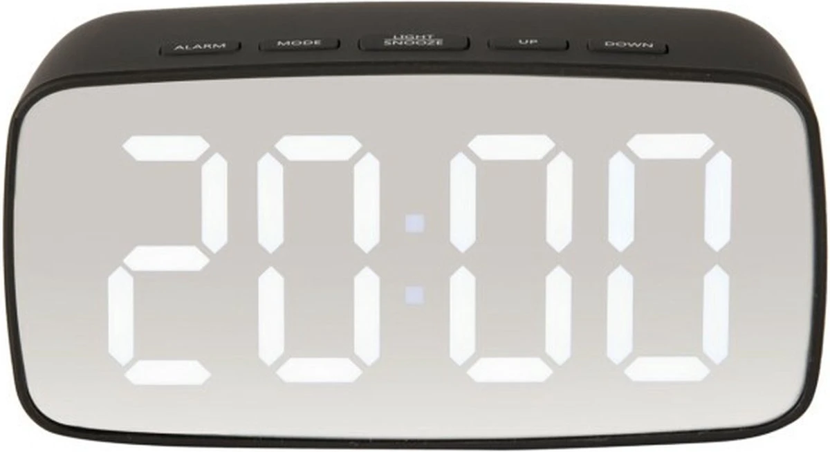 Karlsson Wekker Silver Mirror LED Oval-Zwart