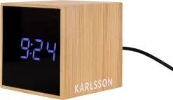 Karlsson Alarm Clock Mini Cube Bamboo