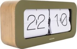 Karlsson Wand-/Tafelklok Matiz - Bamboe Mosgroen - 37x9x16cm