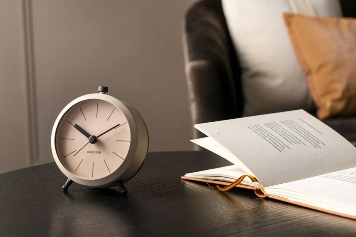 Karlsson - Wekker - Alarm Klok Button - Warm Grijs - Afbeelding 2