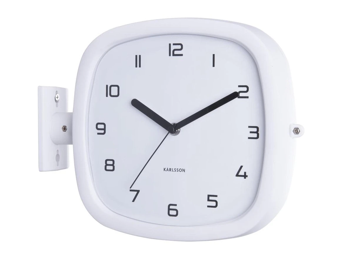 Karlsson Wandklok Doubler - Rubberized Wit - 29x24,5x9,5cm - Afbeelding 6