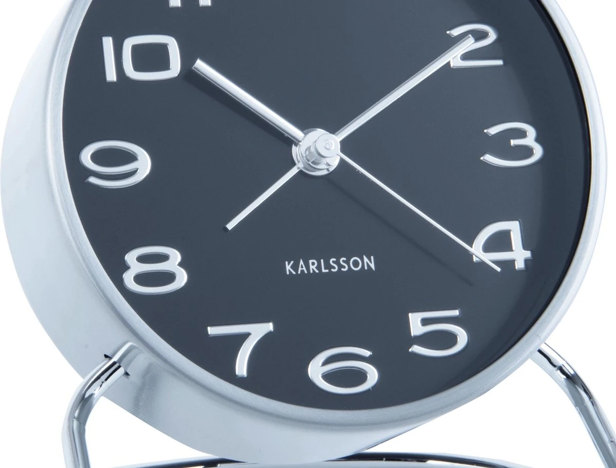 Karlsson Wekker Classical Numbers - Zwart - Ø9,5x11cm - Afbeelding 4