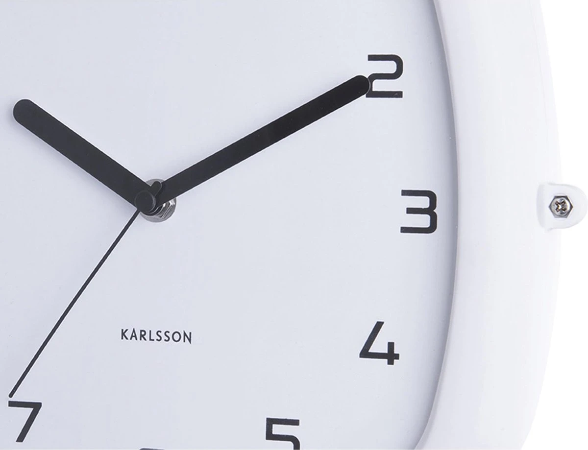 Karlsson Wandklok Doubler - Rubberized Wit - 29x24,5x9,5cm - Afbeelding 3