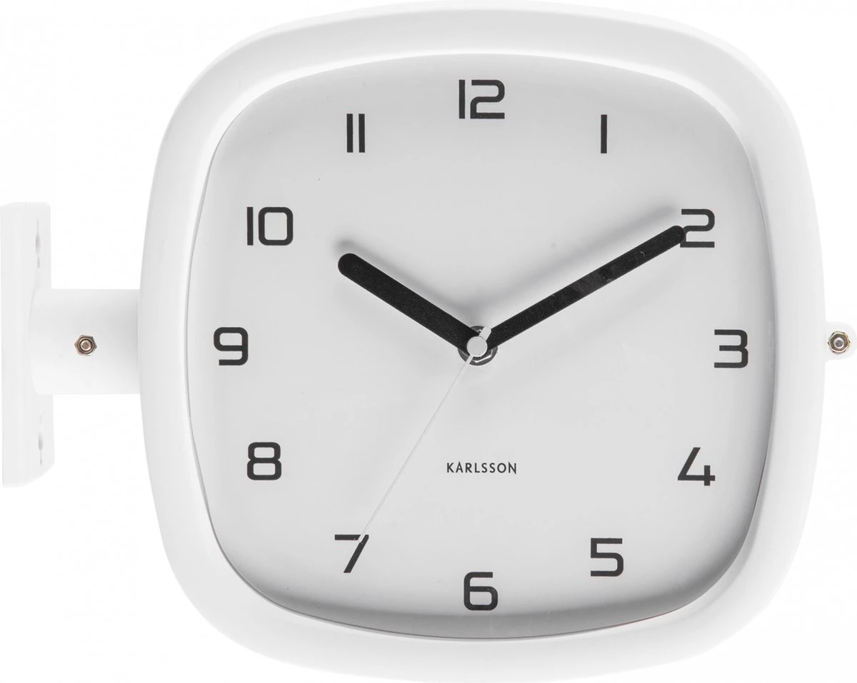 Karlsson Wandklok Doubler - Rubberized Wit - 29x24,5x9,5cm - Afbeelding 7