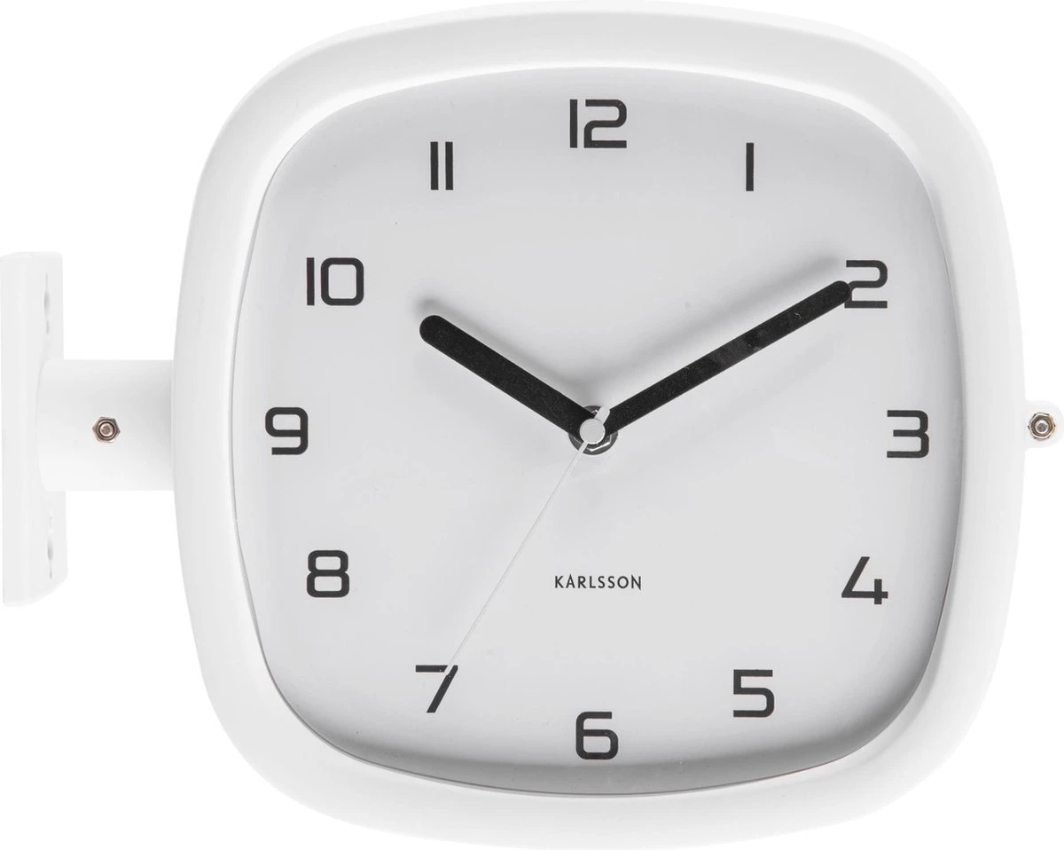 Karlsson Wandklok Doubler - Rubberized Wit - 29x24,5x9,5cm - Afbeelding 9