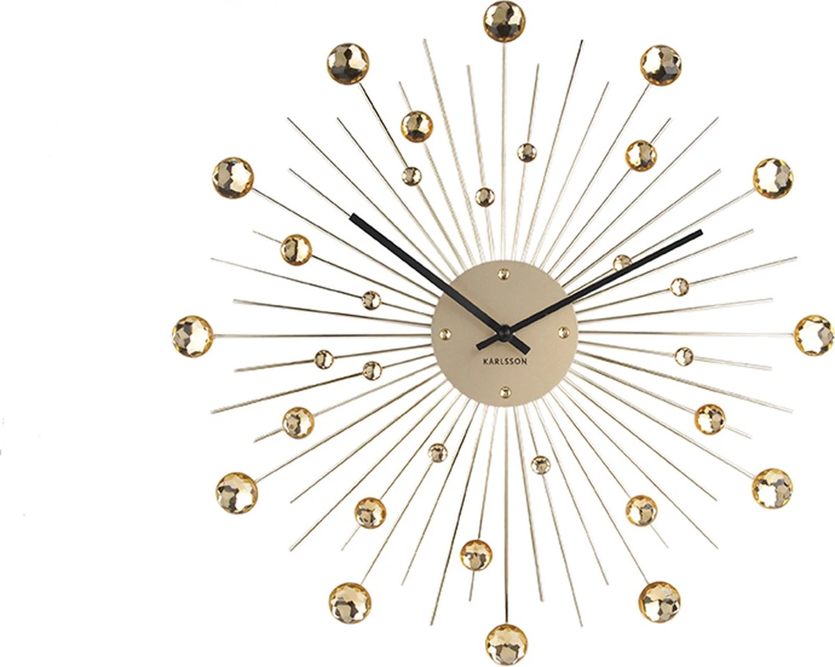 Karlsson Wandklok Sunburst - Kristal - Goud - Large - Ø50cm - Afbeelding 2