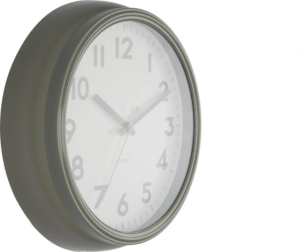 Karlsson Wandklok Badge Metaal - Kleur - Grijs - Afbeelding 3