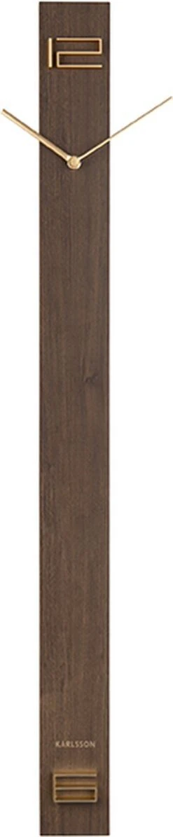 Karlsson Wandklok Discreet Long - Donker Hout - 90x7,7cm