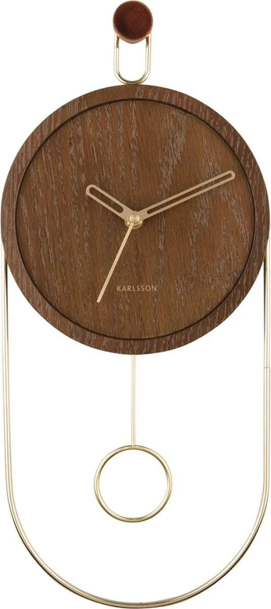 Karlsson Wall Clock Swing Pendulum Dark Wood Veneer - Afbeelding 2