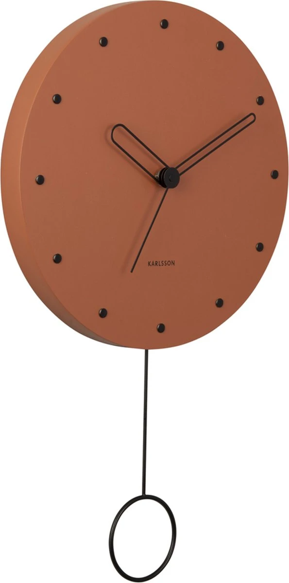 Karlsson Wall Clock Studs Pendulum Wood Burned Orange - Afbeelding 2