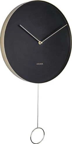 Karlsson Wandklok Pendulum - Zwart - Metaal