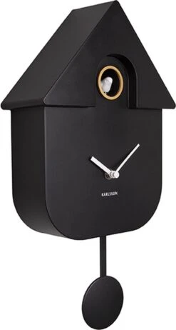 Karlsson Wandklok Modern Cuckoo - Thermoplast - Zwart