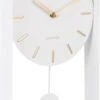 Karlsson Wandklok Pendulum Charm - Staal Wit - Small - 32,5x20x5cm