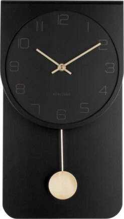 Karlsson Wandklok Casa Pendulum - Zwart - 22x6x39cm
