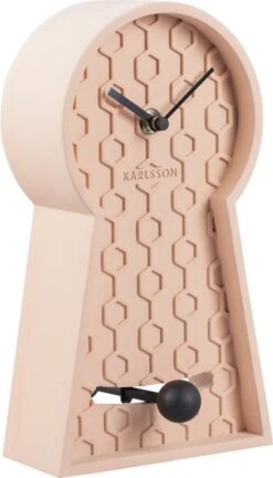 Karlsson Tafelklok Honeycomb Pendulum - Beton - Roze