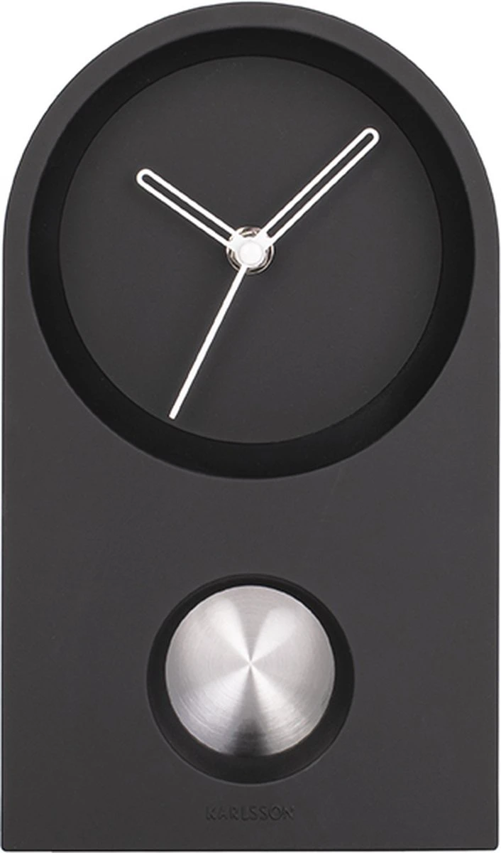 Karlsson Wand-/Tafelklok Taut - Rubberized Zwart - 25x15x6cm