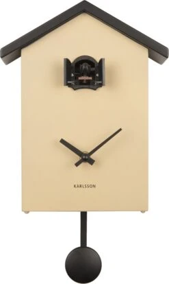 Karlsson Wall Clock Cuckoo New Traditional Plastic Sand Brown