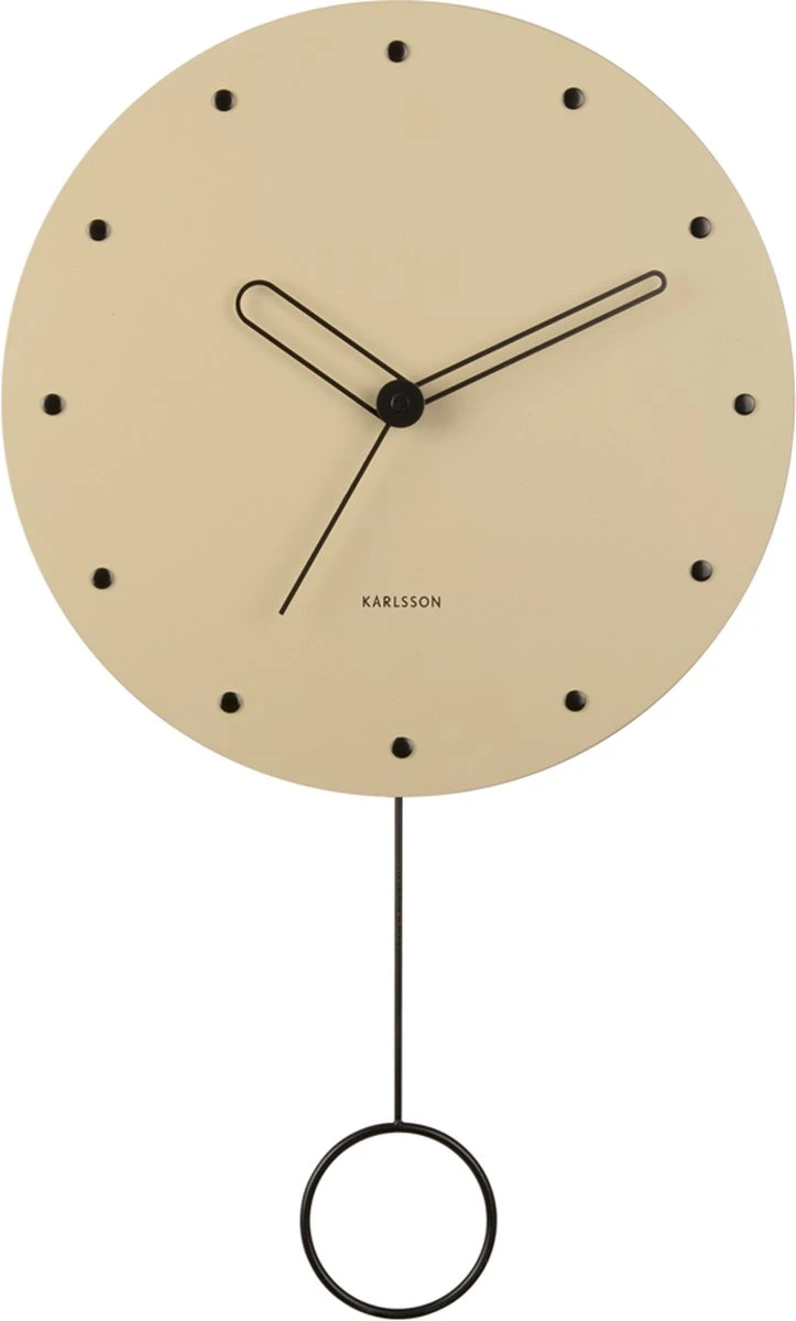 Karlsson Wall Clock Studs Pendulum Wood Sand Brown - Afbeelding 2