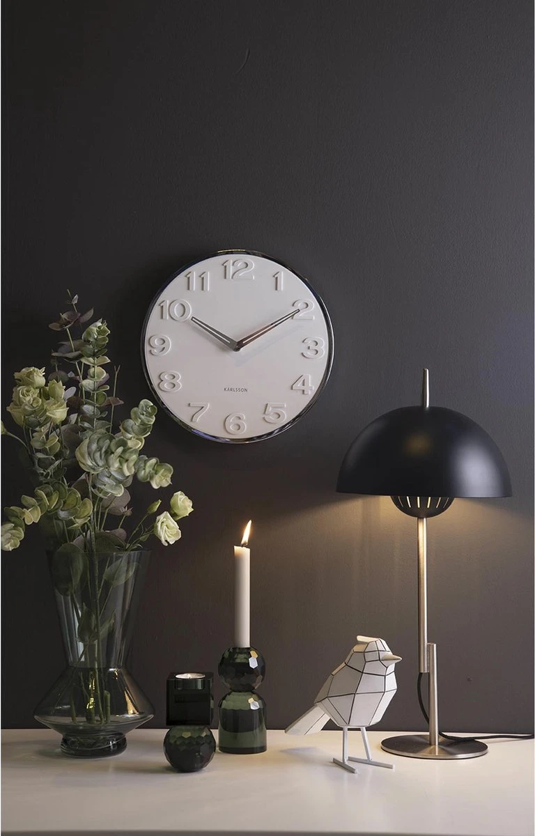 Karlsson Wandklok New Original Numbers - Wit - Ø30cm - Afbeelding 2