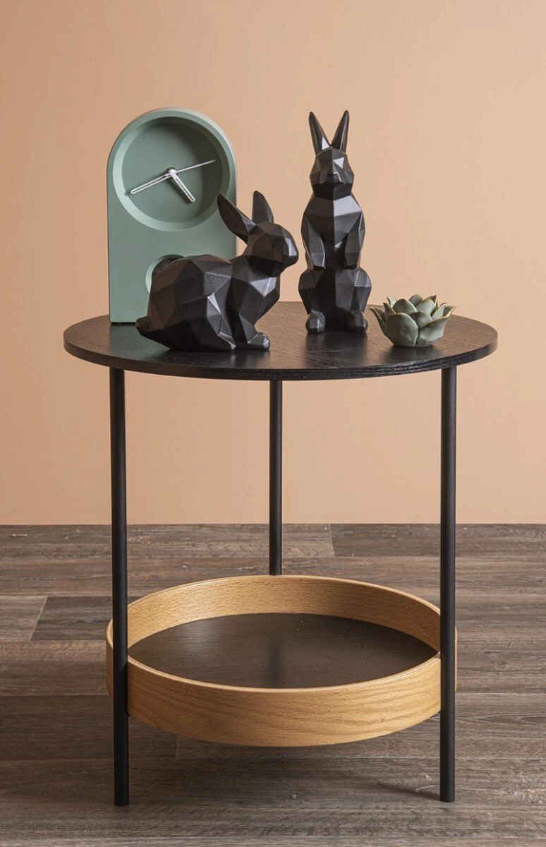 Karlsson Wand-/Tafelklok Taut - Rubberized Zwart - 25x15x6cm - Afbeelding 3