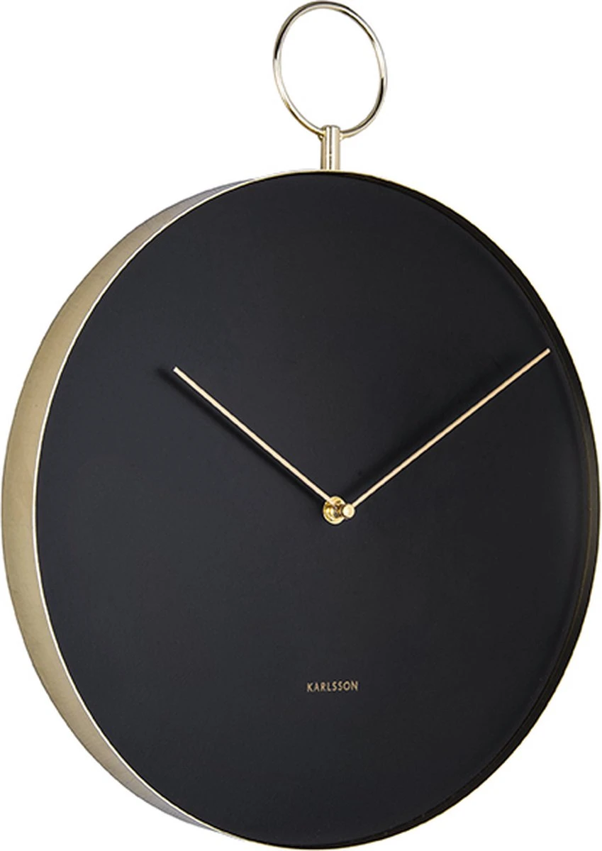 Karlsson Wandklok Hook - Metaal Zwart - Ø34cm - Afbeelding 5