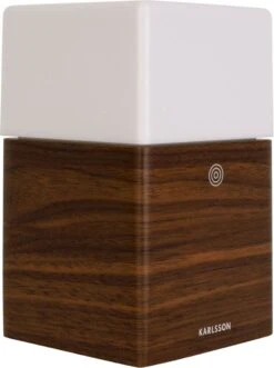 Karlsson Alarm Clock Frosted Light LED Dark Wood Veneer