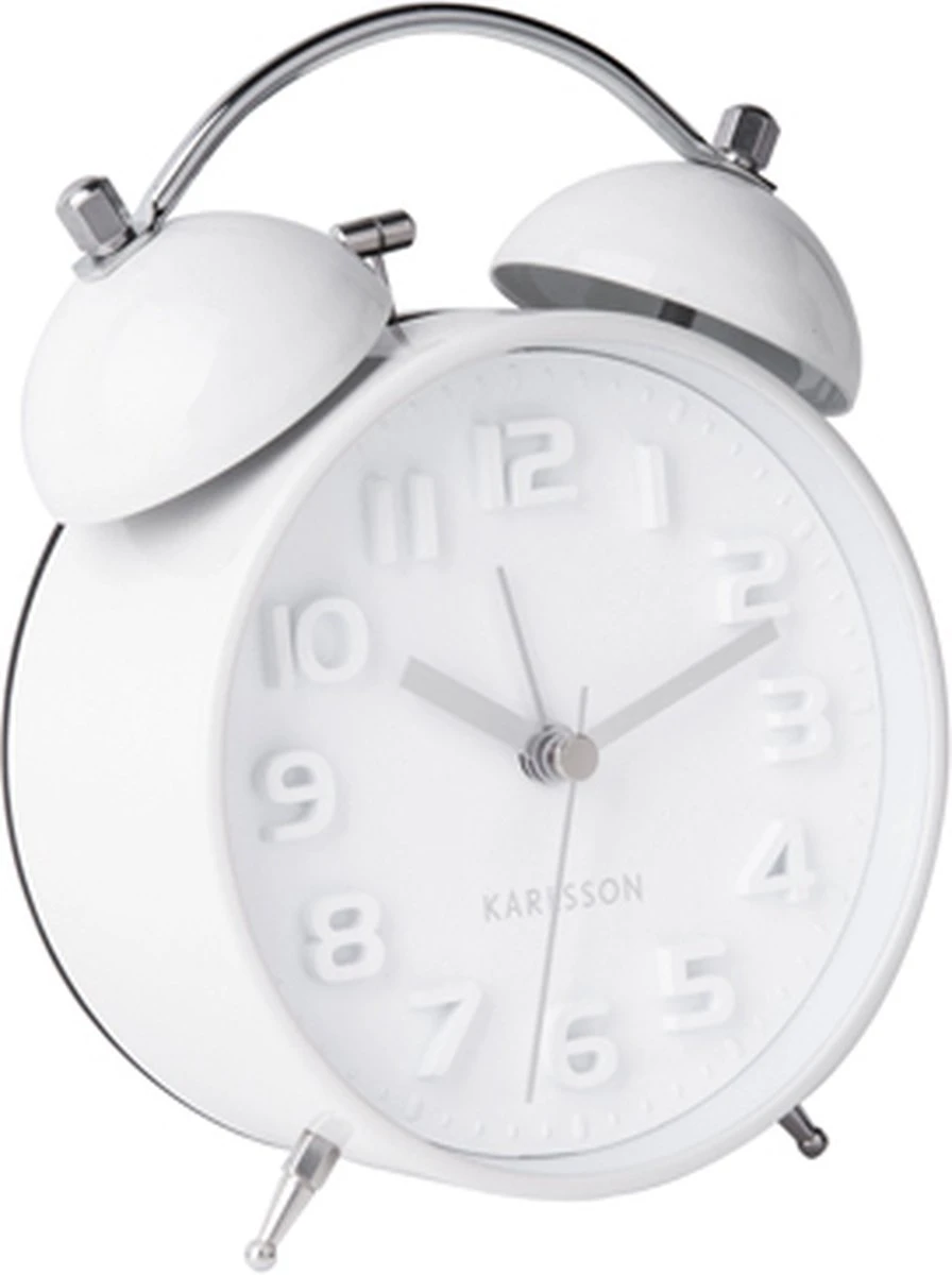 Karlsson - Mr. White - Alarmklok - Staal - Witte Kast - Afbeelding 2