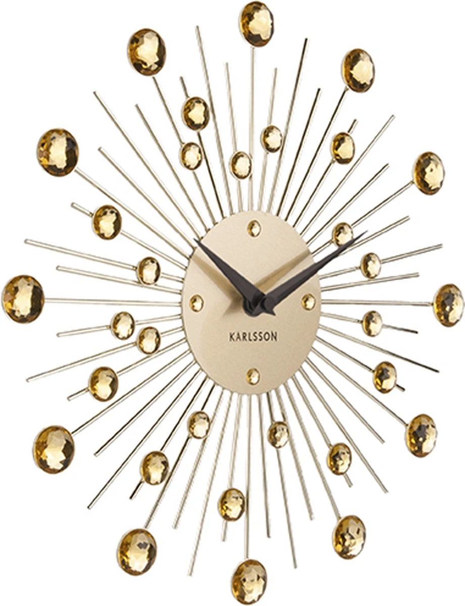 Karlsson Wandklok Sunburst - Kristal - Goud - Medium - Ø30cm - Afbeelding 2