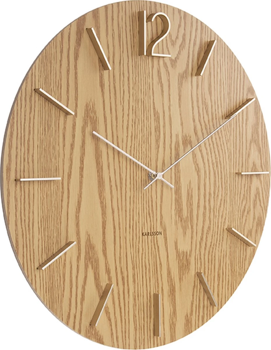 Karlsson Wandklok Meek - MDF Licht Hout Fineer - Ø50cm - Afbeelding 2