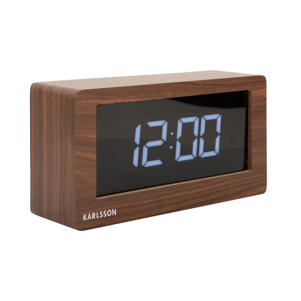 Karlsson - Table Clock Boxed LED Dark Wood Veneer - Afbeelding 3