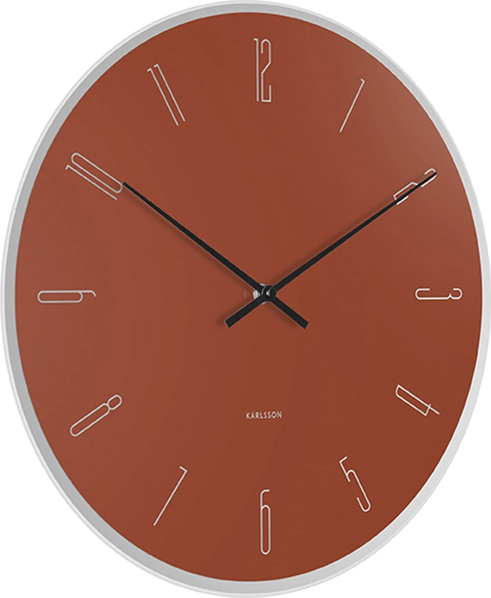 Karlsson Wandklok Mirror Numbers - Kleibruin Glas - Ø40cm - Afbeelding 2