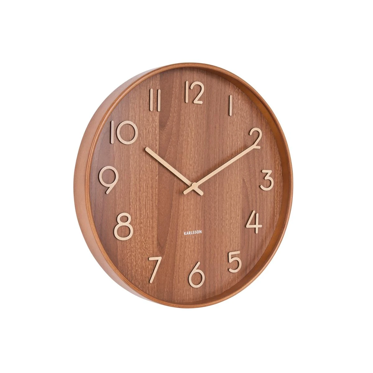 Karlsson - Wandklok Pure - Donkerbruin Lindehout - Ø60cm - Afbeelding 2