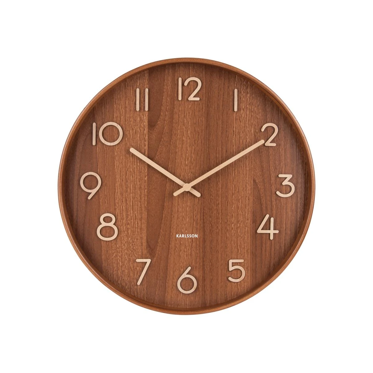 Karlsson - Wandklok Pure - Donkerbruin Lindehout - Ø60cm - Afbeelding 3