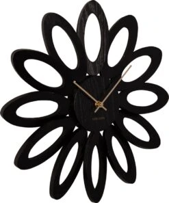 Karlsson Wall Clock Fiore Wood Veneer Black