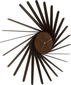 Karlsson Wall Clock Helix XL Dark Wood Veneer
